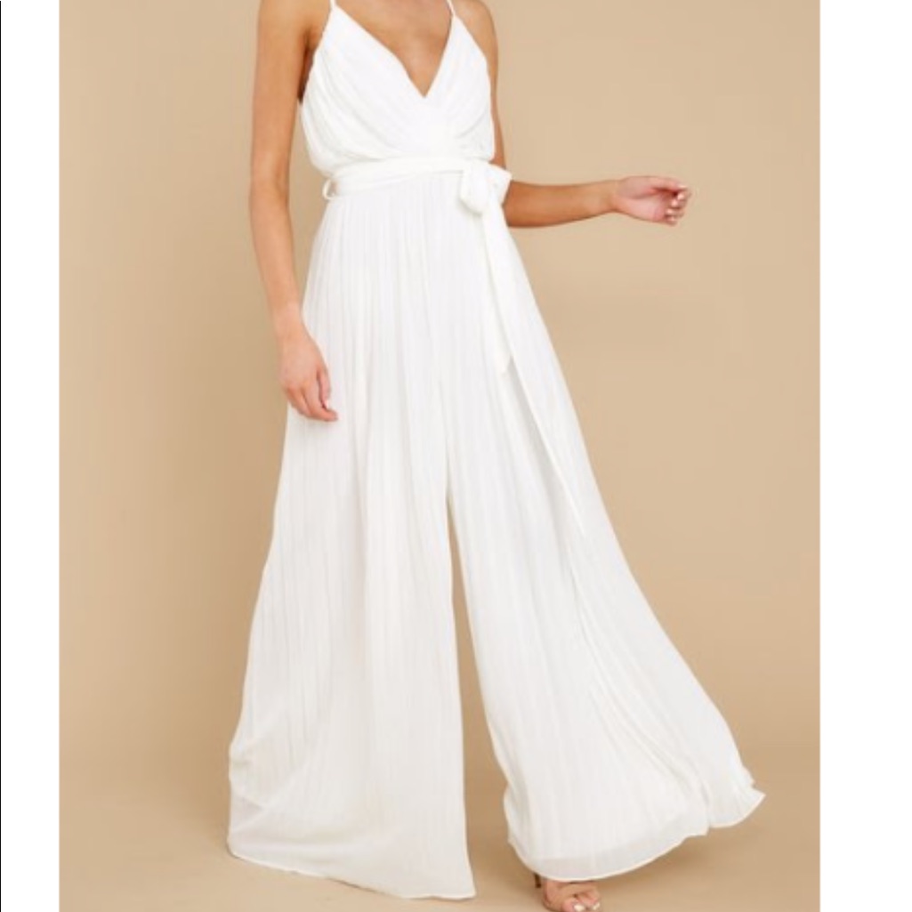 Flowing White Jumpsuit
